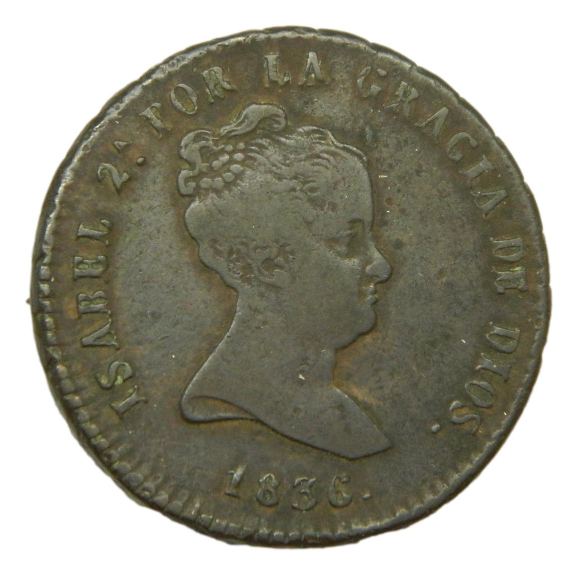 1836 - ISABEL II - 8 MARAVEDIS - SEGOVIA - BC