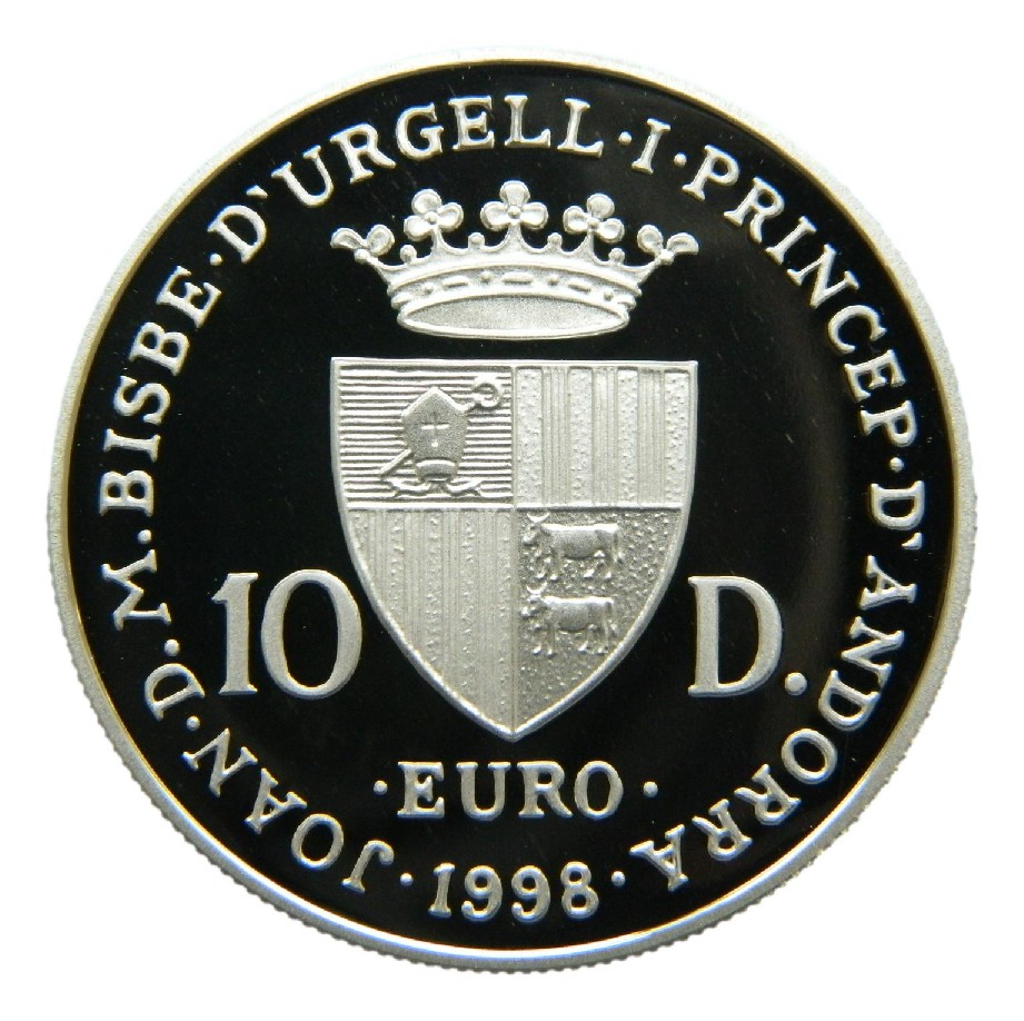 1998 - ANDORRA - 10 DINERS - DRETS HUMANS - PLATA