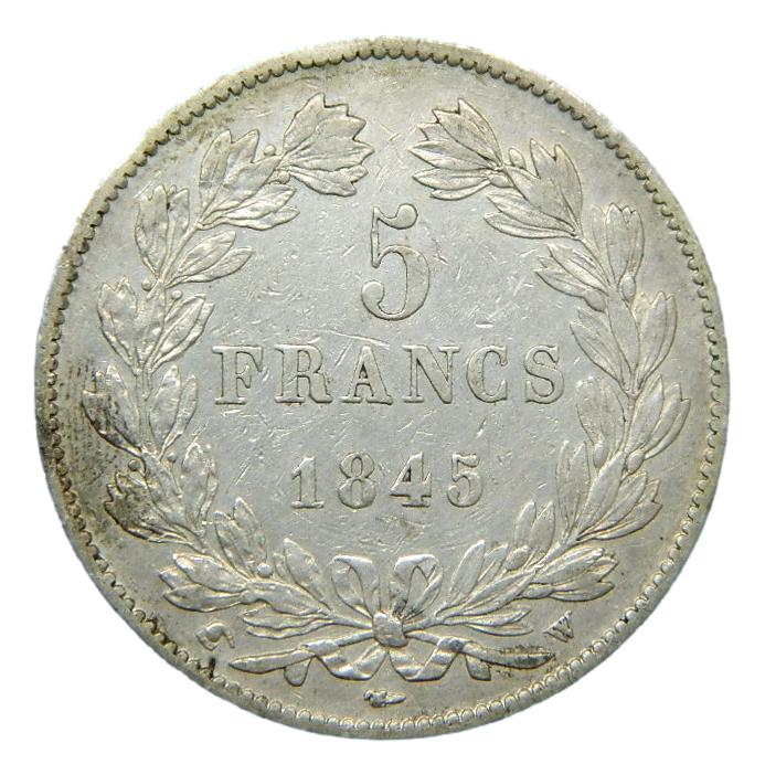 1845 - FRANCIA - 5 FRANCS - LOUIS PHILLIPPE I - PLATA