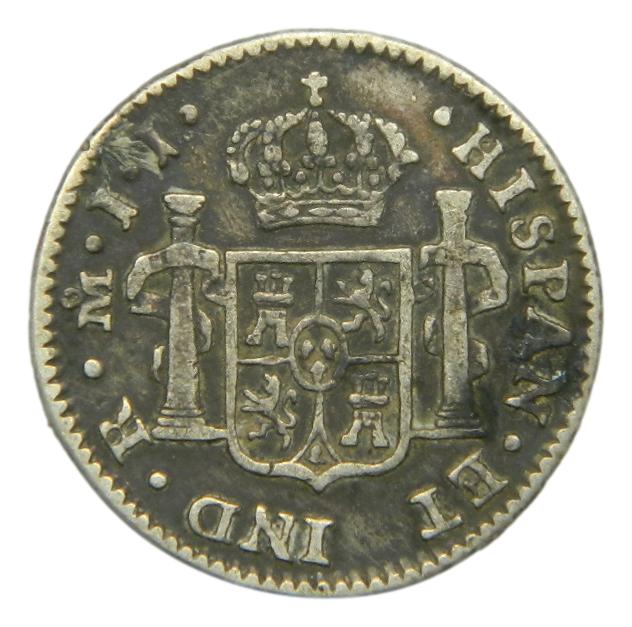 1821 JJ - FERNANDO VII - 1/2 REAL - MEXICO - PLATA