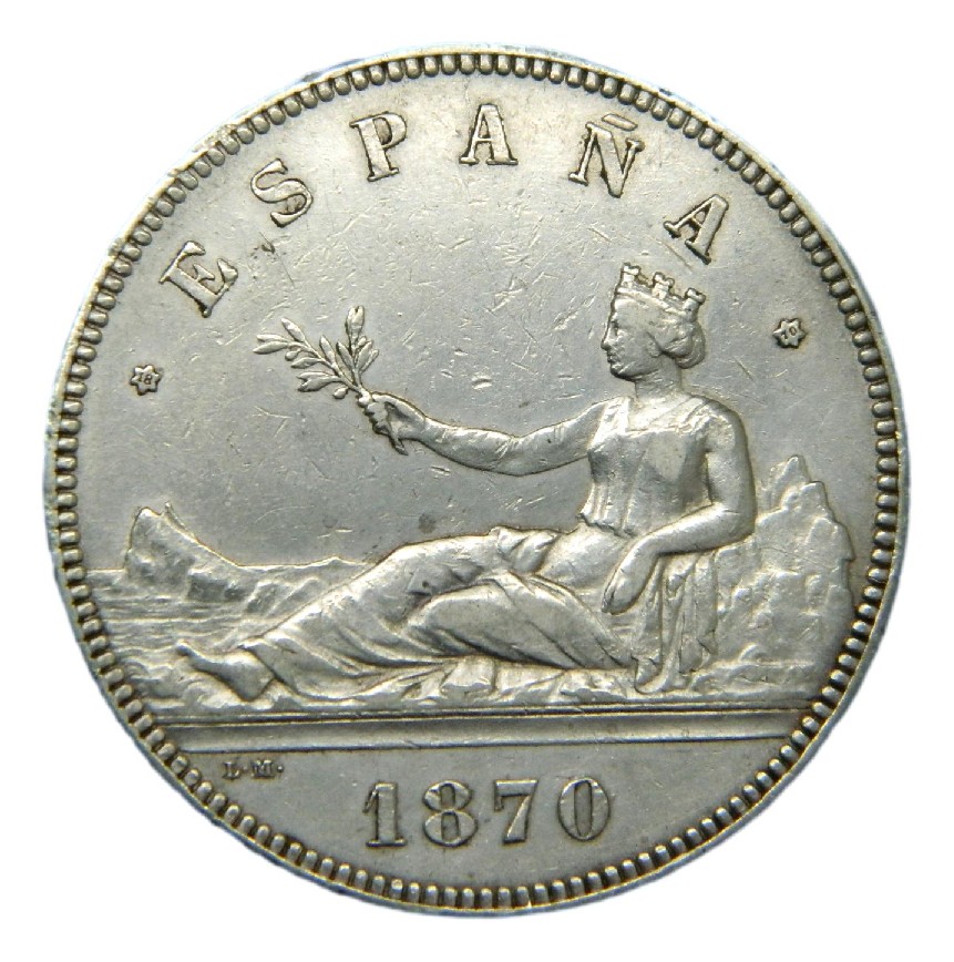 1870 *18-70 - GOBIERNO PROVISIONAL - 5 PESETAS - SNM - MBC