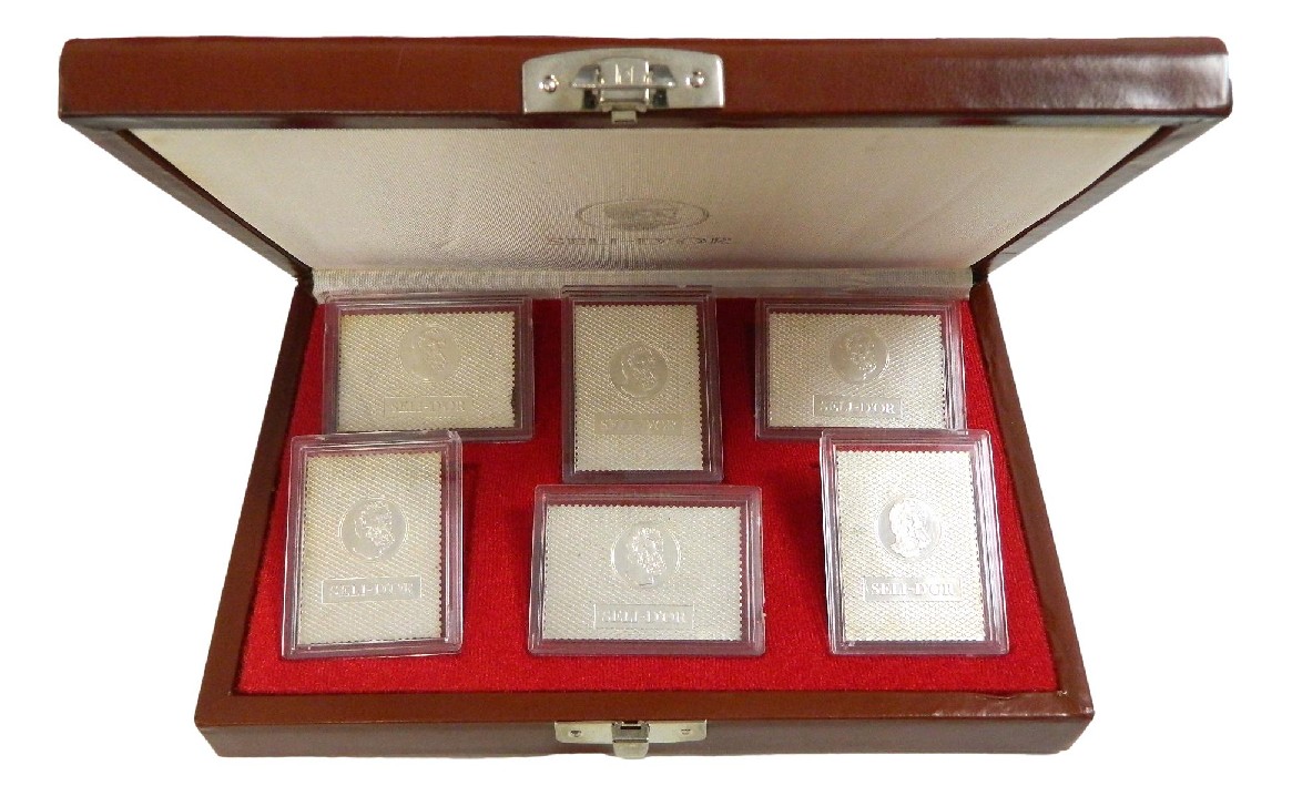 COLECCION 6 SELLOS EN PLATA - MUNDIAL FUTBOL 82