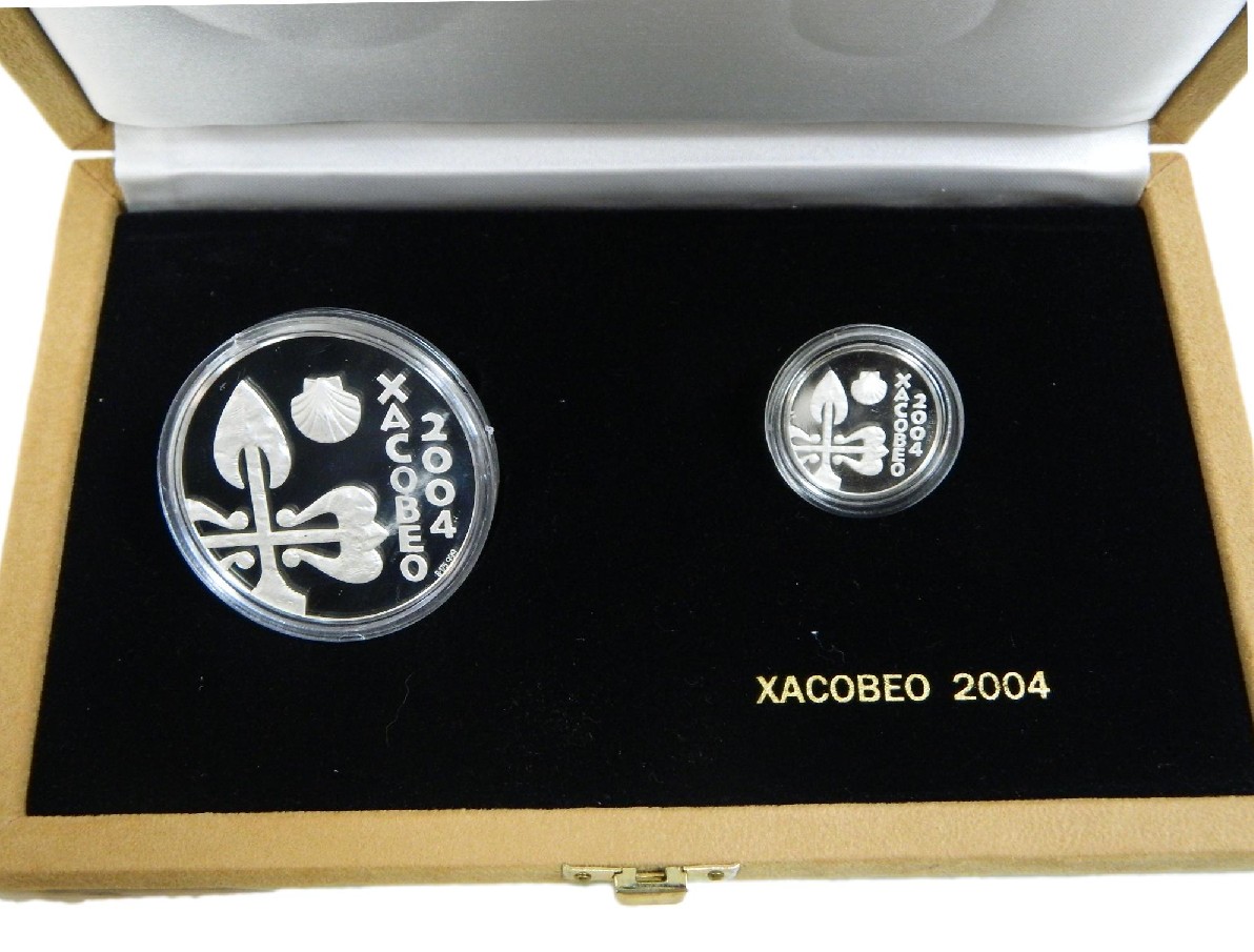 2004 - ESPAÑA - SERIE 2 MEDALLAS - XACOBEO - PLATA PROOF