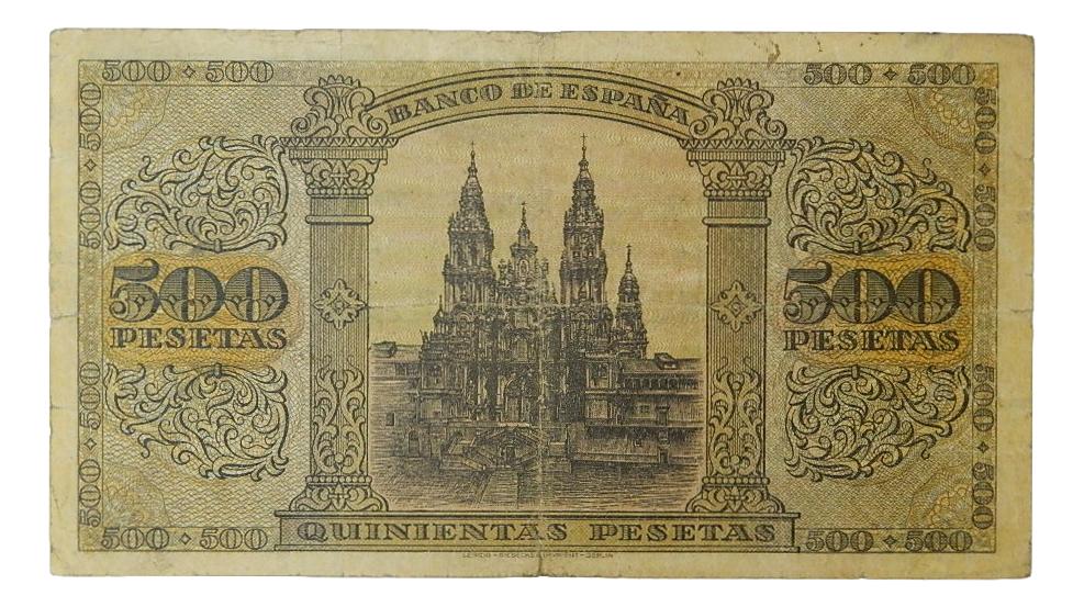 1938 - ESPAÑA - BILLETE 500 PESETAS - BURGOS - BC