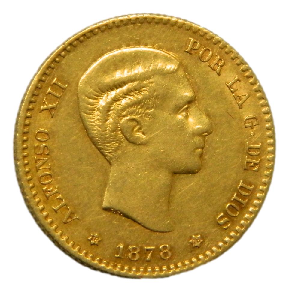 1878 *62 - ALFONSO XII - 10 PESETAS - DEM - ORO