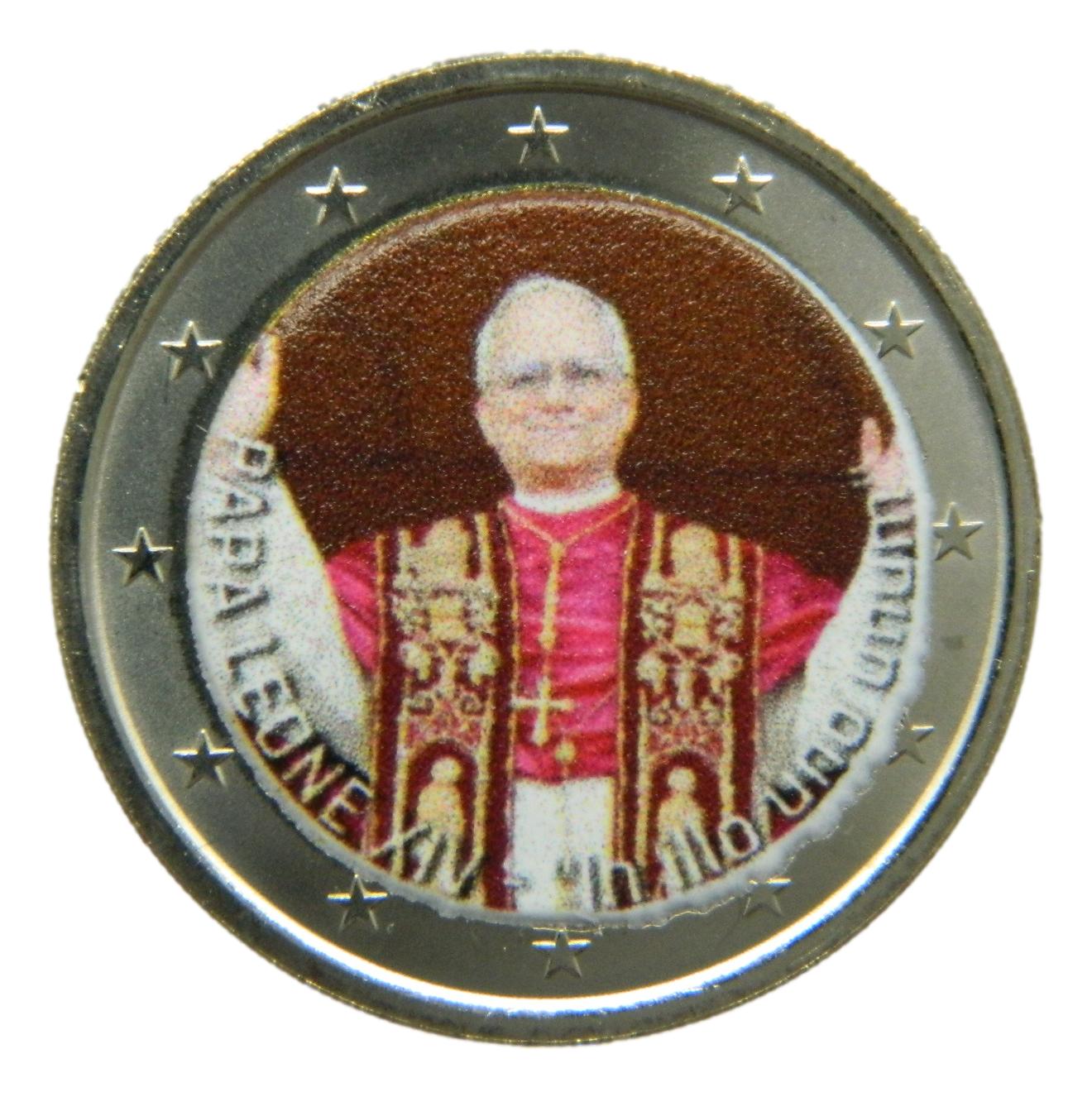 2 EUROS COLOR - PAPA LEON XIV - IN ILLO UNO UNUM