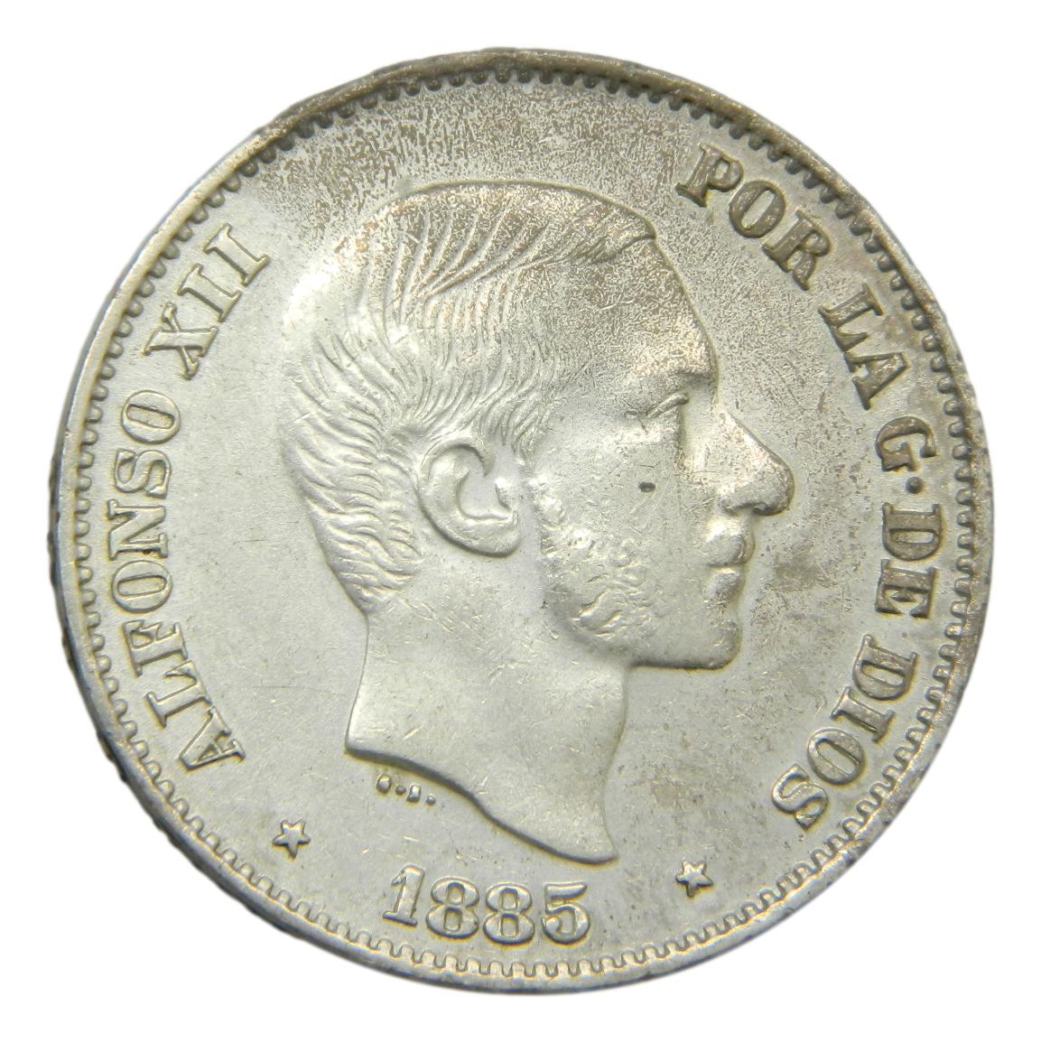 1885 - ALFONSO XII - 50 CENTAVOS DE PESO - EBC-