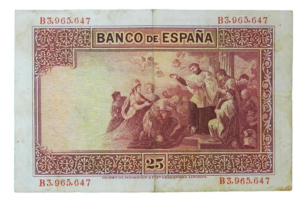 1926 - ESPAÑA - 25 PESETAS - FRANCISCO JAVIER - BC+