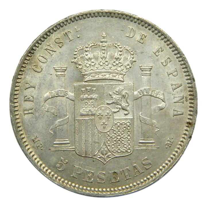 1888 *18-88 - ALFONSO XIII - 5 PESETAS - MPM - EBC