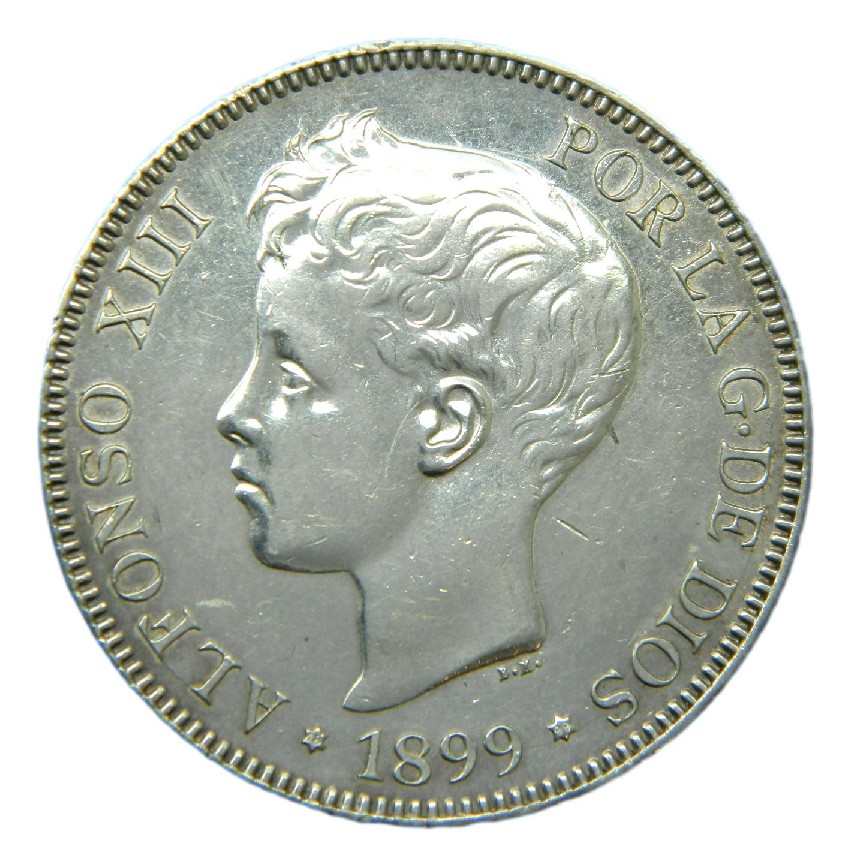 1899 *18-99 - ALFONSO XIII - 5 PESETAS - SGV - EBC