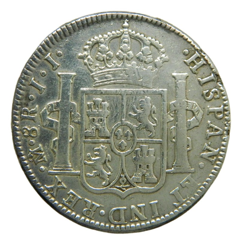 1821 JJ - FERNANDO VII - 8 REALES - MEXICO - PLATA - BC