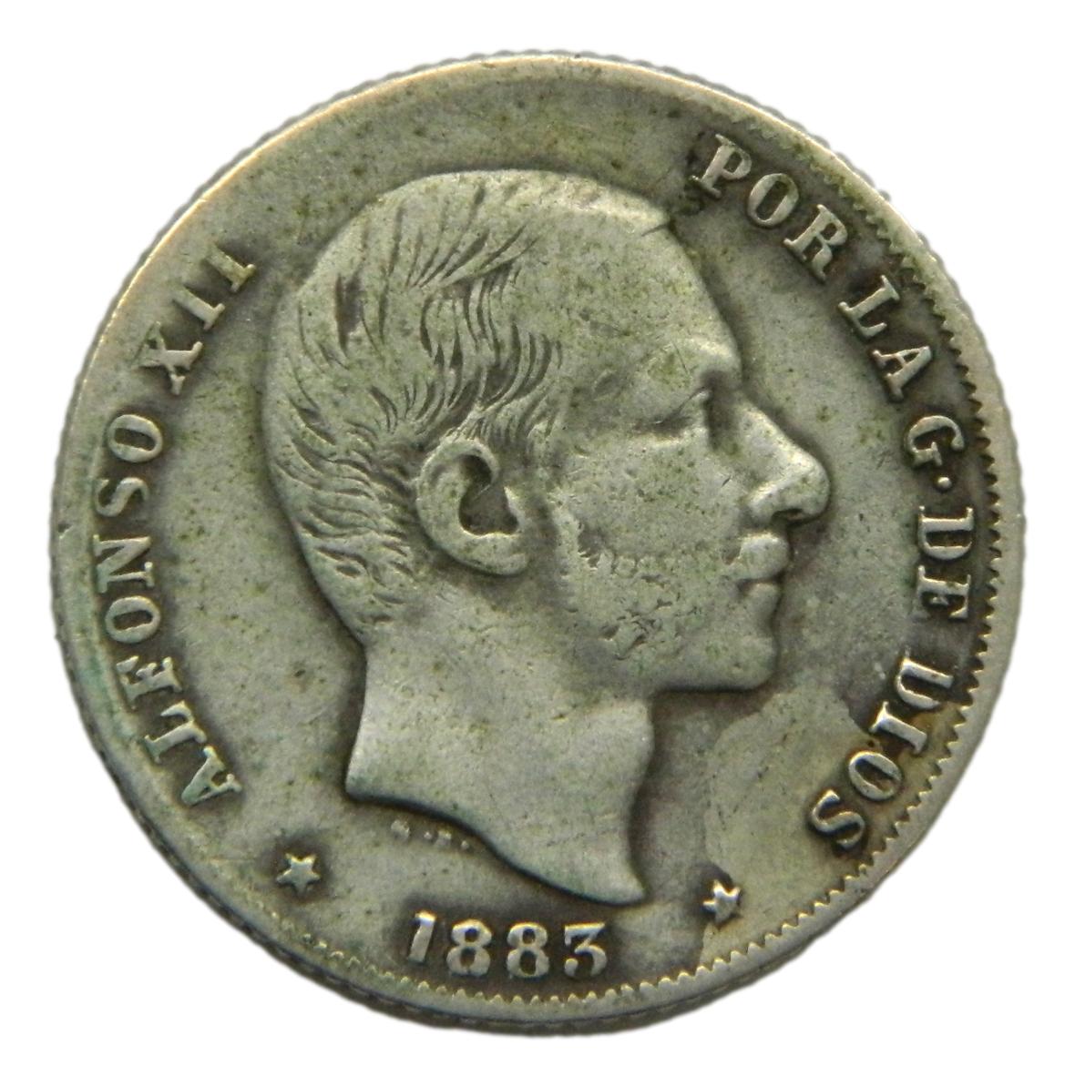 1883 - ALFONSO XII - 20 CENTAVOS DE PESO - MANILA