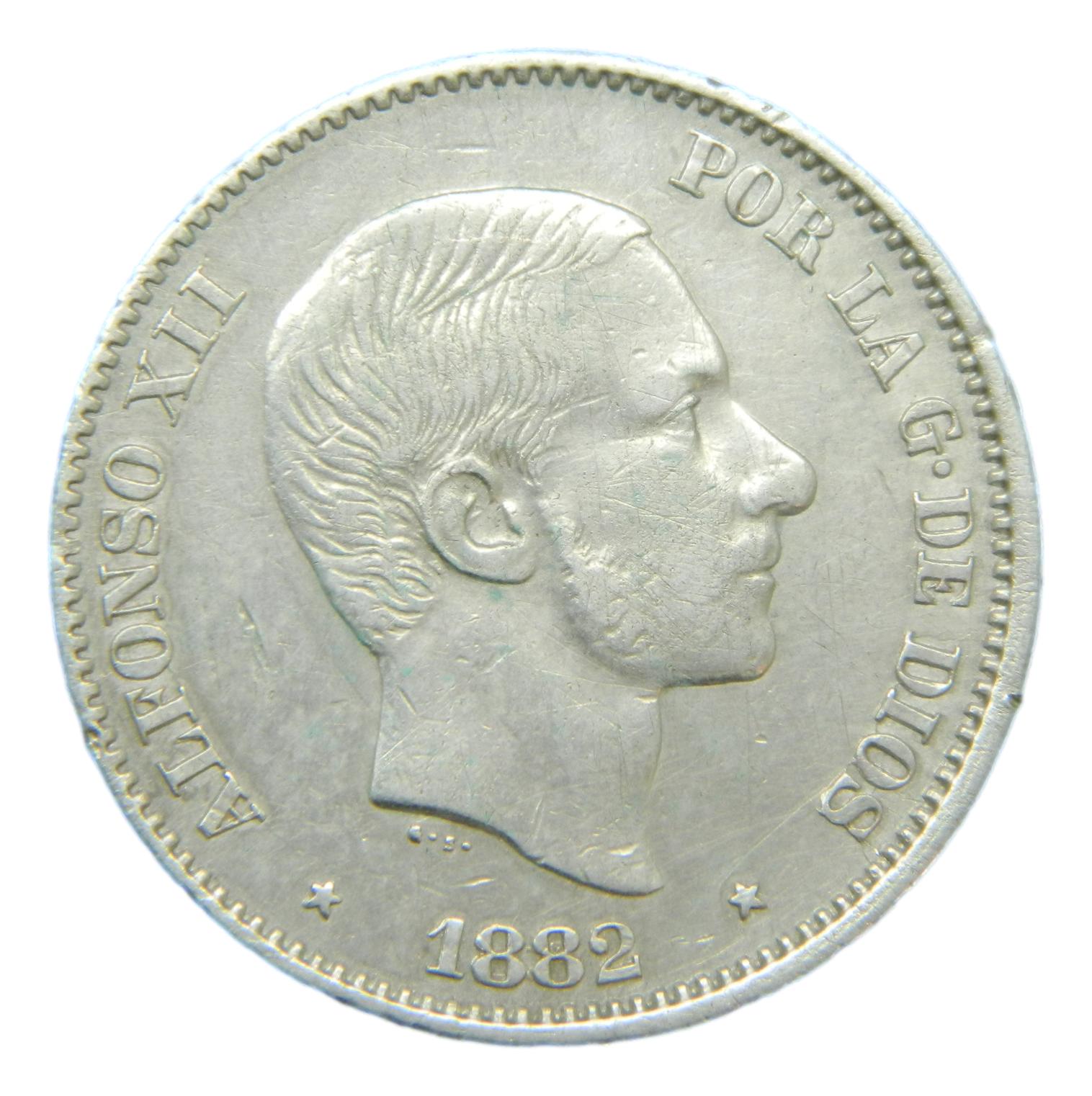 1882 - ALFONSO XII - 50 CENTAVOS DE PESO - MANILA - MBC