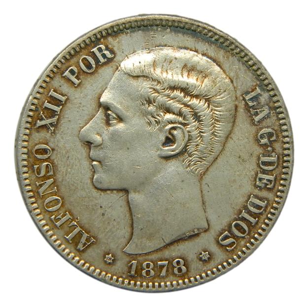 1878 *18-78 - ALFONSO XII - 5 PESETAS - EMM - MBC