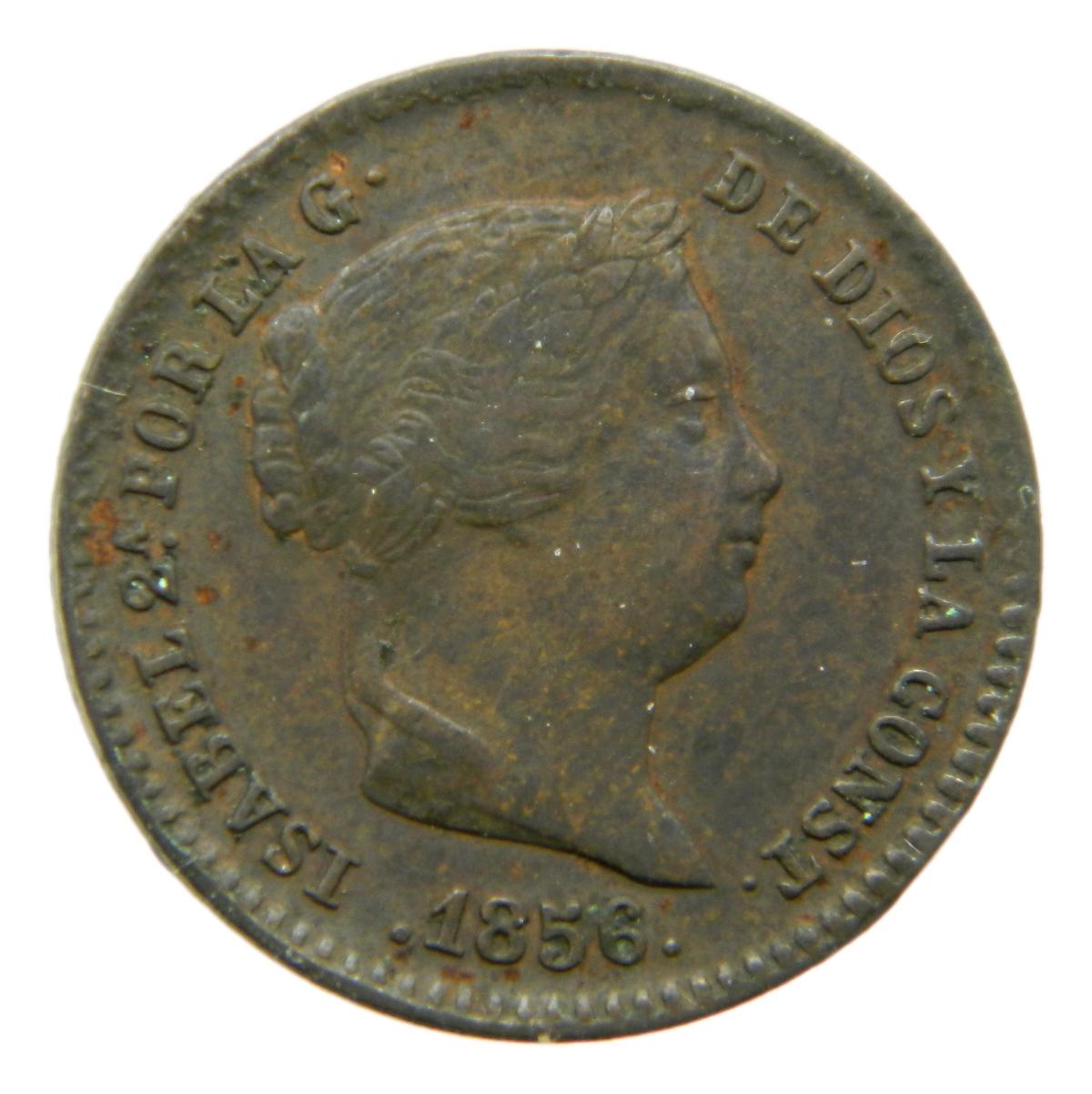 1856 - ISABEL II - 5 CENTIMOS DE REAL - SEGOVIA - MBC