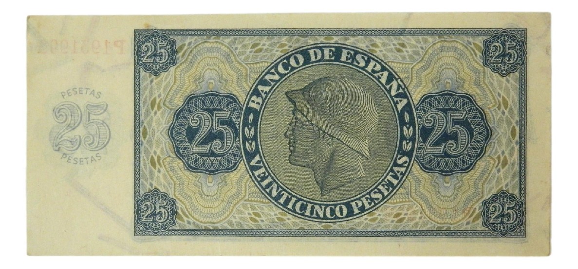 1936 - ESPAÑA - BILLETE - 25 PESETAS - BURGOS - MBC+