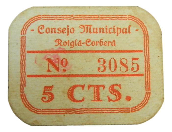 ROTGLA-CORBERA - BILLETE - 5 CENTIMOS - AGB 1276 D - SC