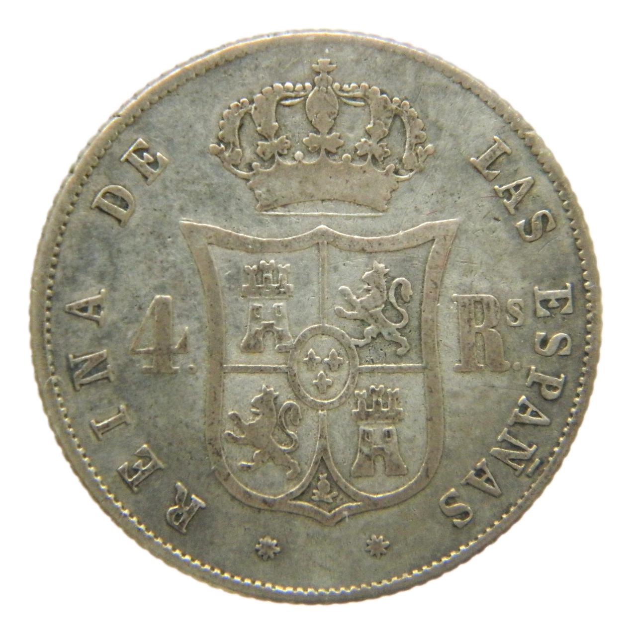 1859 - ISABEL II - 4 REALES - BARCELONA - BC+