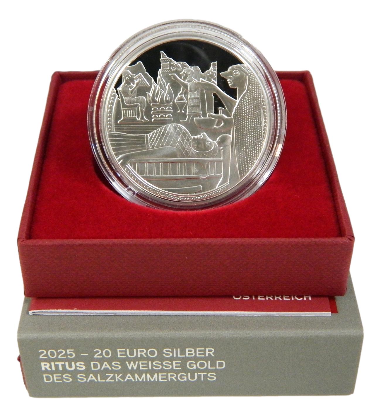 2025 - AUSTRIA - 20 EURO - RITUS - COMERCIO DE SAL - SALZKAMMERGUTS - PLATA PROOF