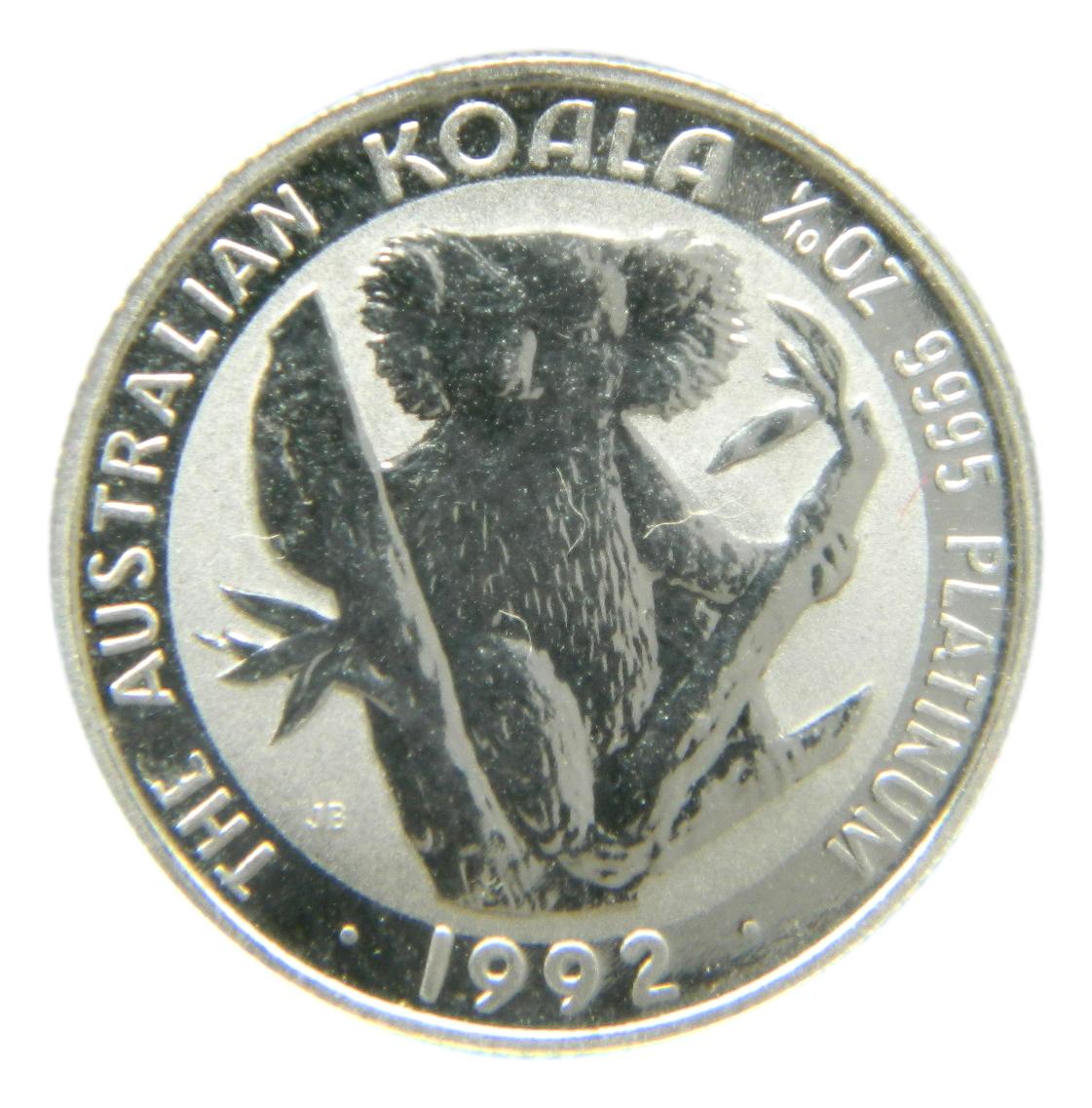 1992 - AUSTRALIA - 15 DOLLARS - 1/10 ONZA PLATINO - KOALA