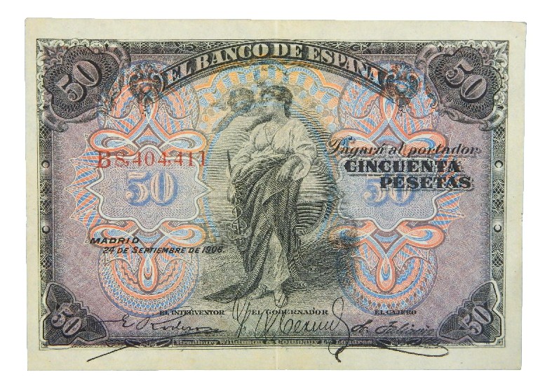 1906 - ESPAÑA - BILLETE - 50 PESETAS - MBC