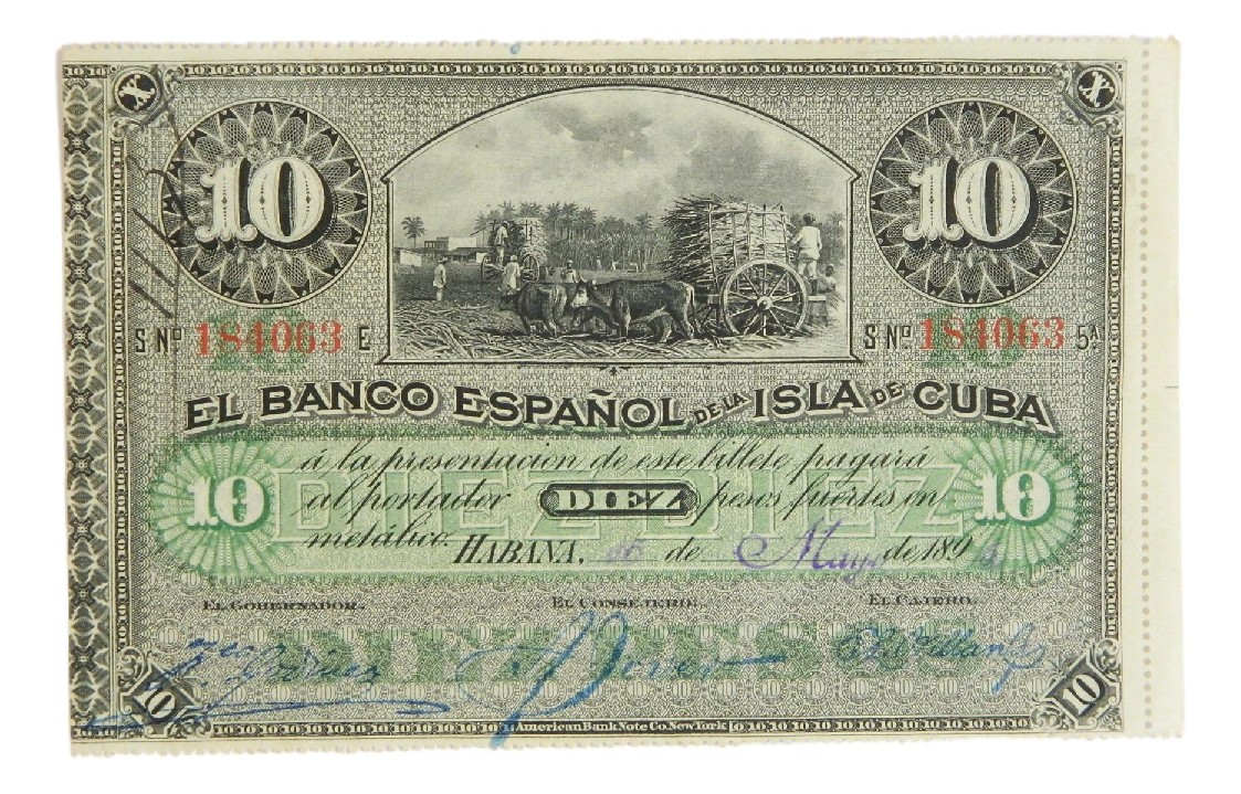1896 - CUBA - BILLETE - 10 PESOS - EBC
