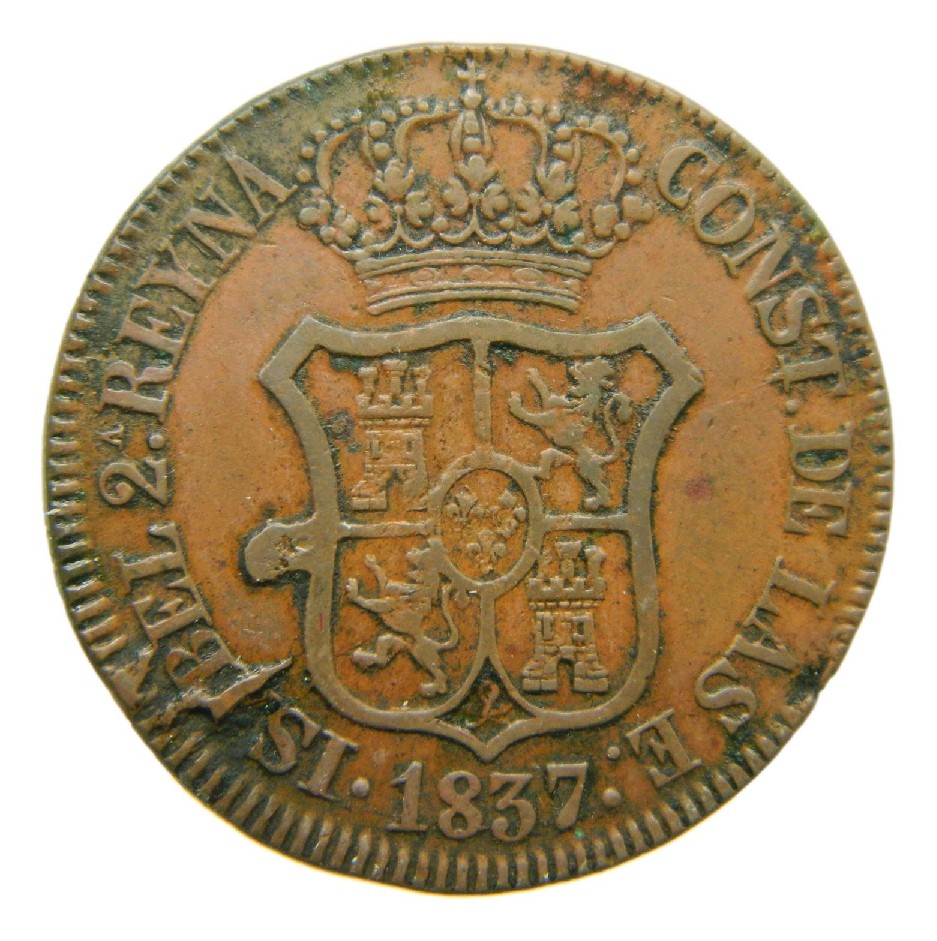 1837 - ISABEL II - 6 CUARTOS - CATALUNYA