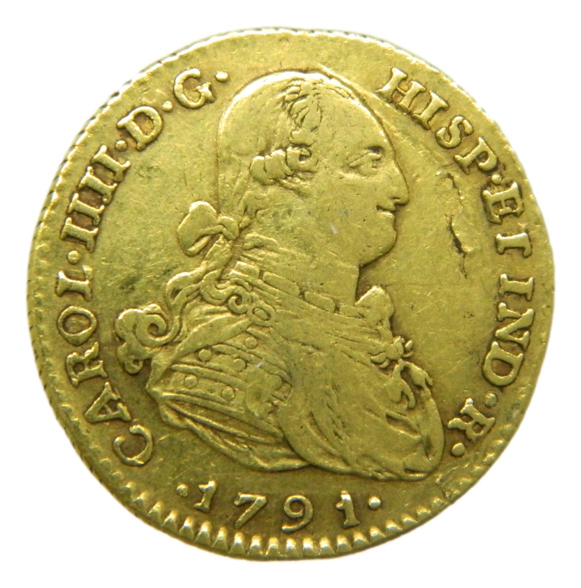 1791 JJ - CARLOS IV - 2 ESCUDOS - NUEVO REINO - MBC