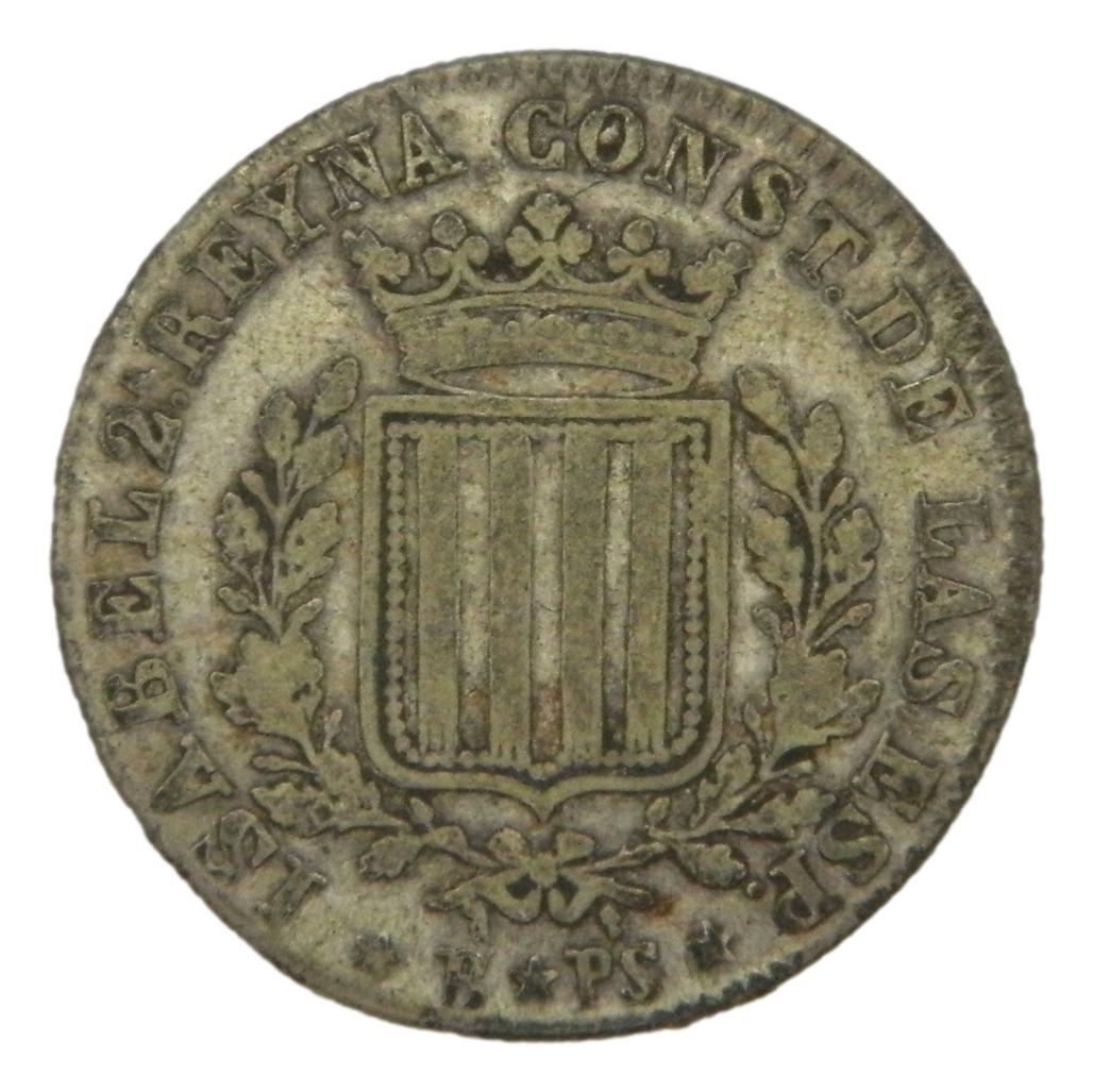 1837 PS - ISABEL II - 1 PESETA - BARCELONA - PLATA