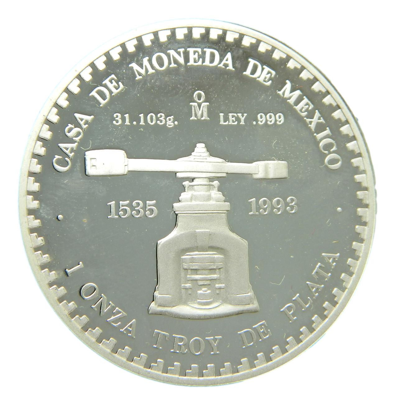 1993 - MEXICO - ONZA TROY - PLATA - PIEDRA DE LOS SOLES - TENOCHTITLAN 1478