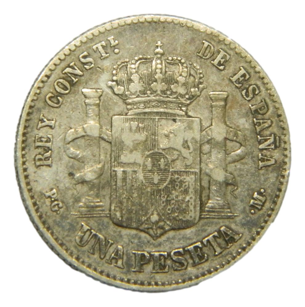 1891 - ALFONSO XIII - 1 PESETA - * 18-91 - PGM - MBC
