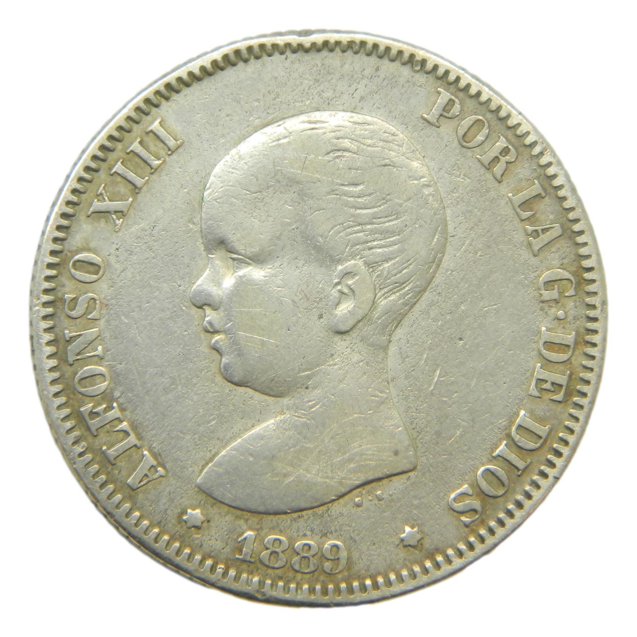 1889 - ALFONSO XIII - 2 PESETAS - MPM - MBC