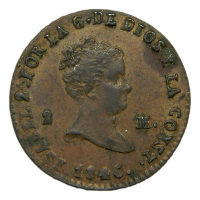 1846 - ISABEL II - 2 MARAVEDIS - SEGOVIA - EBC