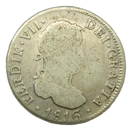1816 PJ - FERNANDO VII - 2 REALES - POTOSI - PLATA
