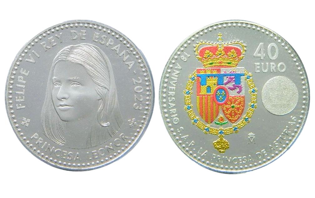 2023 - ESPAÑA - 40 EUROS - 18 ANIVERSARIO PRINCESA LEONOR