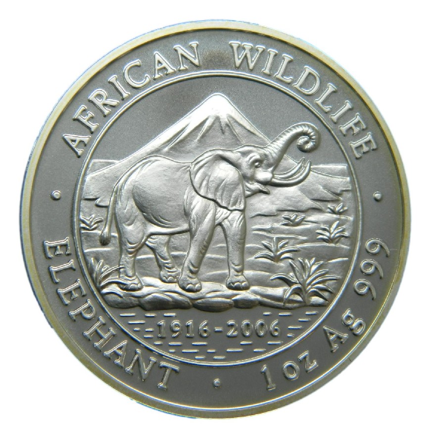 2006 - SOMALIA - 1000 SHILLINGS - ONZA PLATA - ELEFANTE