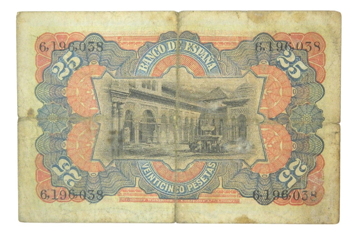 1907 - ESPAÑA - BILLETE - 25 PESETAS - MADRID - RC