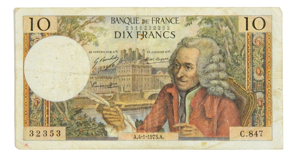 1973 - FRANCIA - BILLETE - 10 FRANCS 