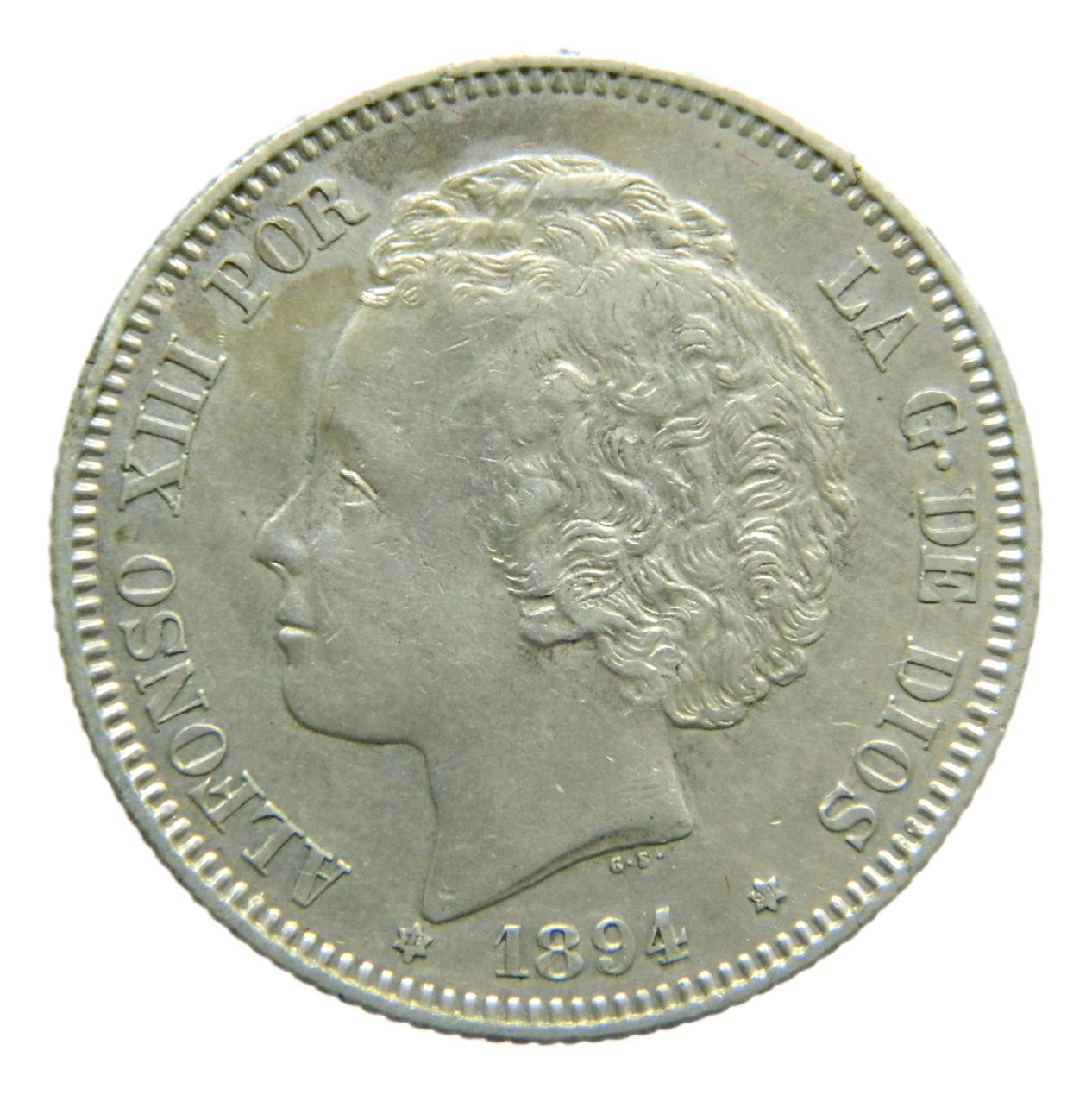 1894 *18-94 - ALFONSO XIII - 2 PESETAS - PGV - MBC