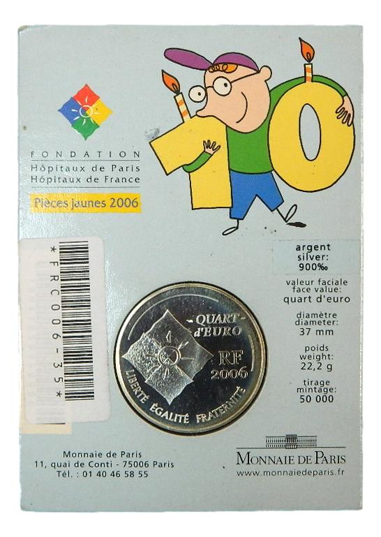 2006 - FRANCIA - 1/4 EURO - TGV - PLATA