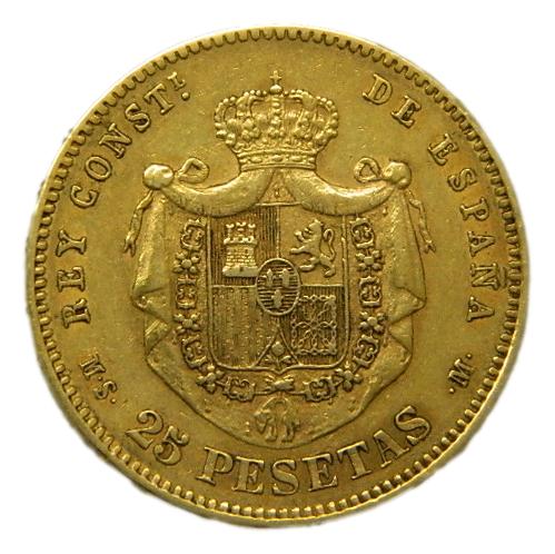 1880 - ALFONSO XII - 25 PESETAS - MSM - ORO