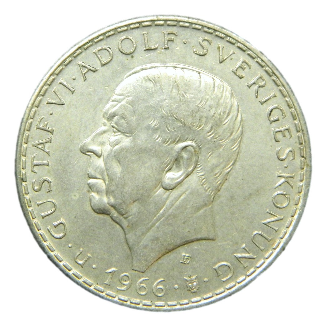1966 - SUECIA - 5 KRONOR - PLATA - EBC