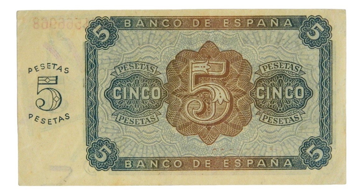 1938 - ESPAÑA - BILLETE - 5 PESETAS - BURGOS - MBC