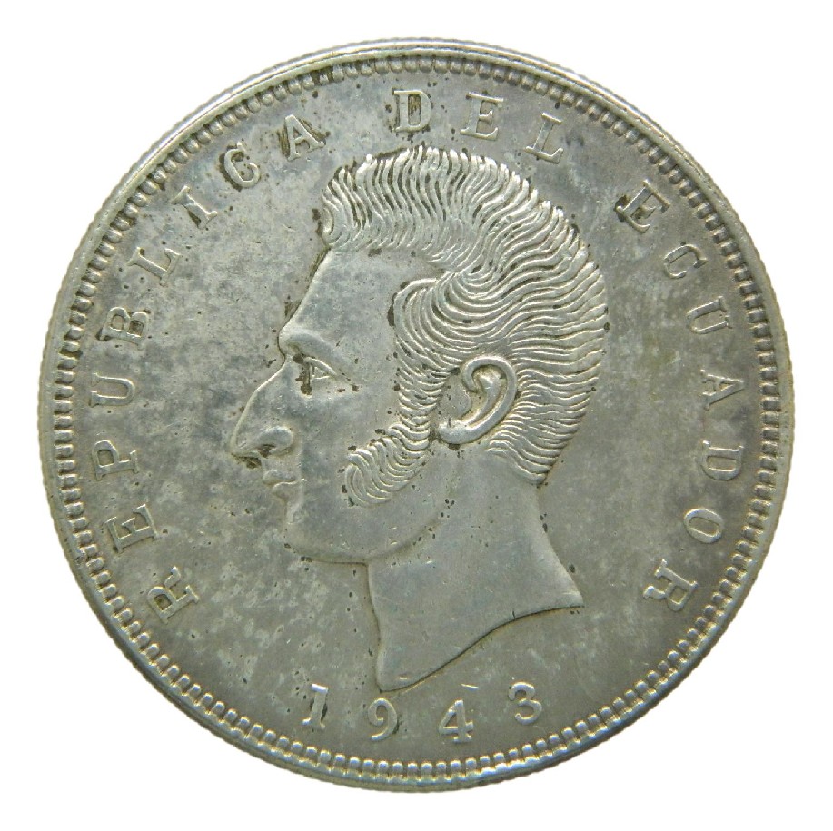 1943 - ECUADOR - 5 SUCRES - PLATA