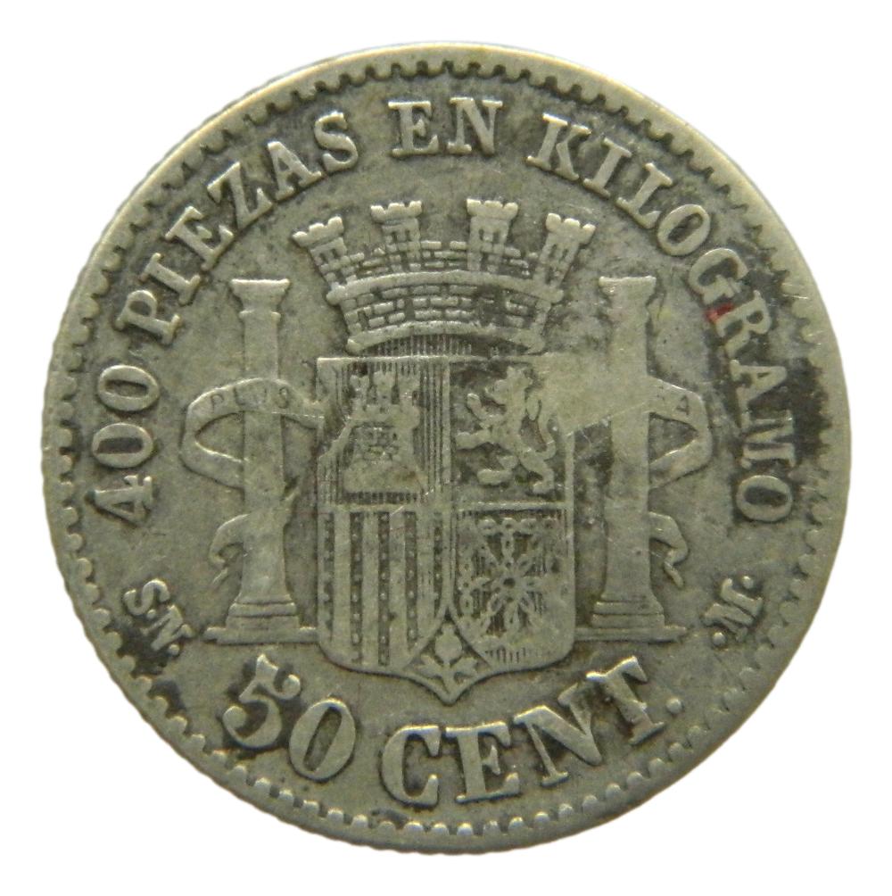 1870 *- - GOBIERNO PROVISIONAL - 50 CENTIMOS - SNM - BC