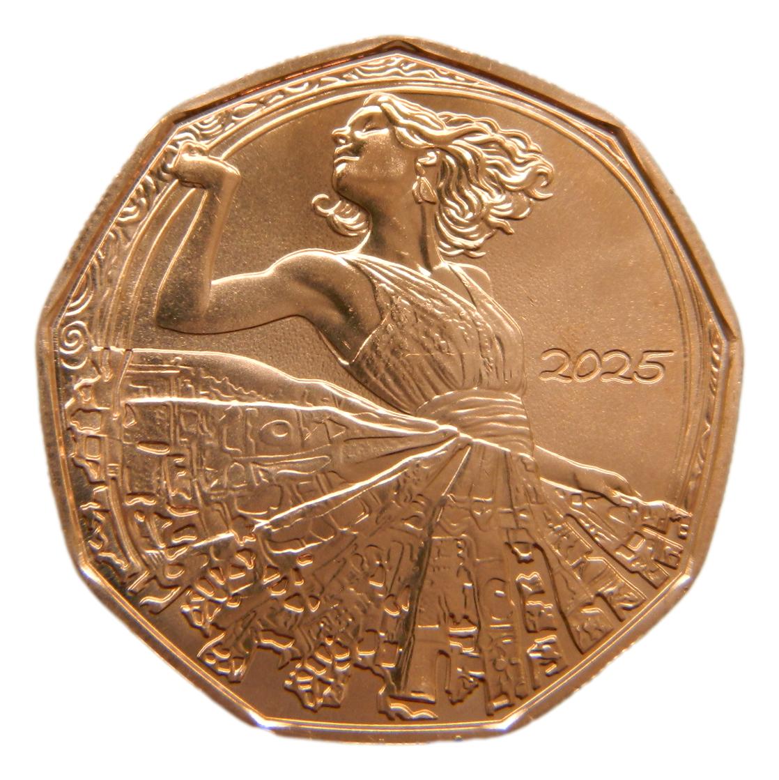 2025 - AUSTRIA - 5 EURO - AÑO NUEVO - BAILE - COBRE