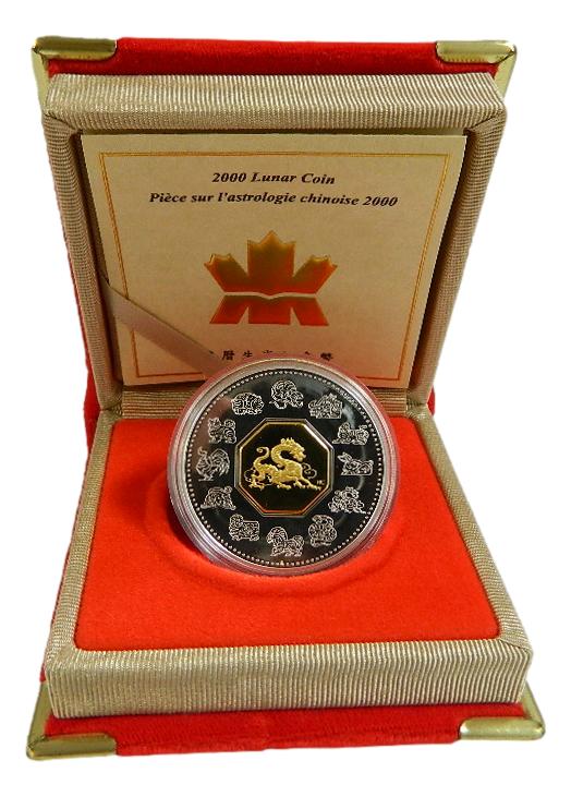 2000 - CANADA - 15 DOLLARS - AÑO LUNAR - DRAGON