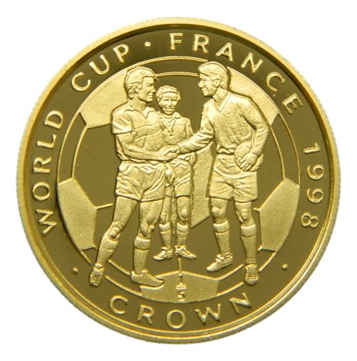 1998 - ISLA DE MAN - 1 CROWN - WORLD CUP FRANCE - ORO