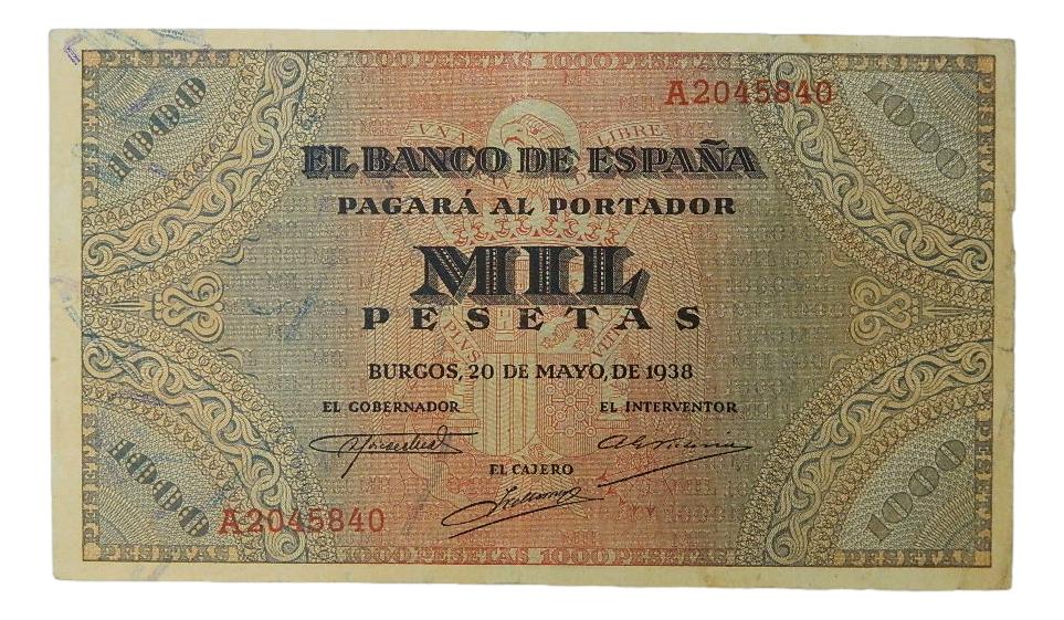 1938 - ESPAÑA - BILLETE 1000 PESETAS - BURGOS- MBC