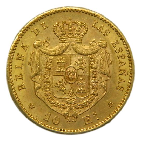 1868 *18-73 - ISABEL II - 10 ESCUDOS - MADRID